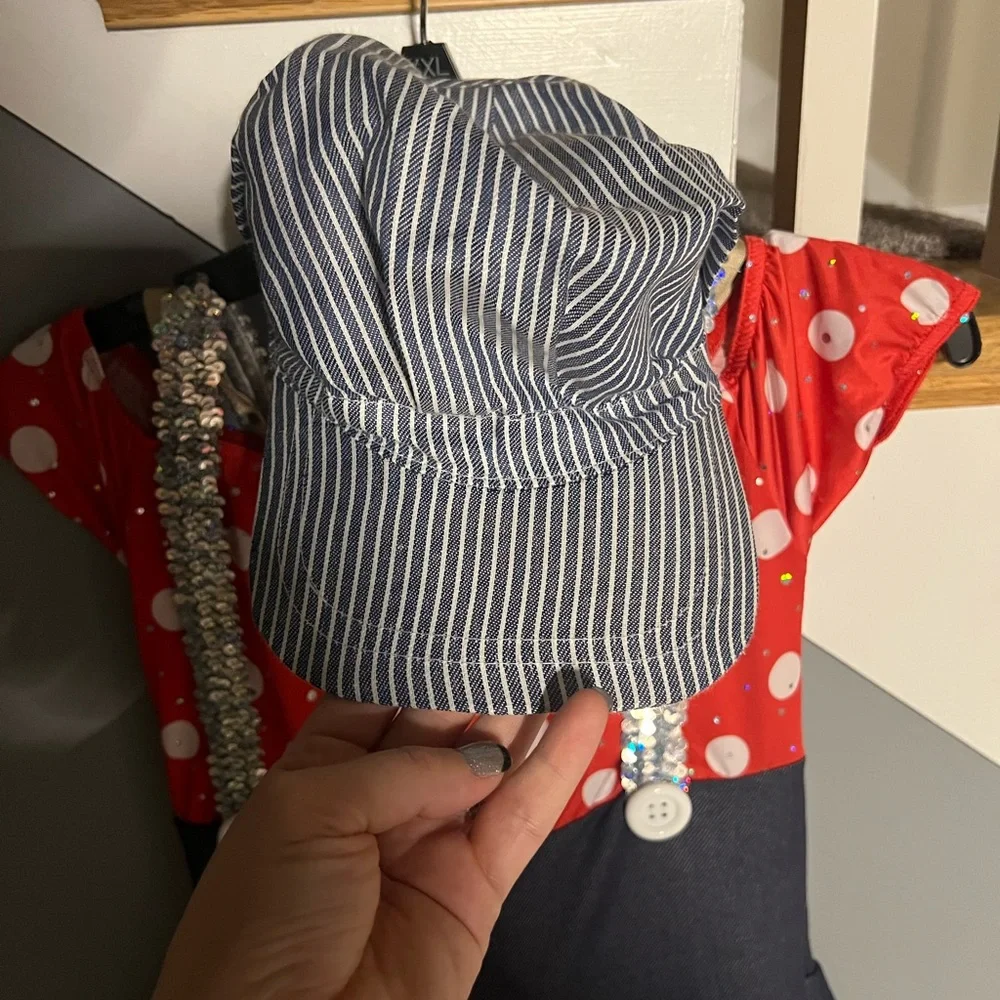 Girls Choo Choo Ch’Boogie Red and Navy  Dance Costume, Medium